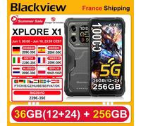 Smartphone Robusto Blackview XPLORE X1 [Senza Alimentatore UE], 5G, Schermo 6.78" 2.4K 120Hz, Android 15, 36 GB RAM (12+24) + 256 GB ROM, Dimensity 7050, Batteria 10000 mAh, Ricarica 55W, Fotocamera
