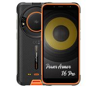 Ulefone Smartphone Rugged ARMOR 16 PRO Android 12, Altoparlante 122dB, 9600mAh Batteria, Torcia Antiriflesso, Fotocamera 16MP+8MP, 4GB+64GB, 5,93" IP68 Cellulare Robusto, Slot Per 3 Schede, Arancia