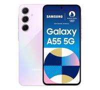 Smartphone SAMSUNG Galaxy A55 5G 128GB Lilla - [Versione Tedesca, Spagnola, Francese, UK, Belga, Olandese, Danese, Finlandese, Norvegese, Svedese]