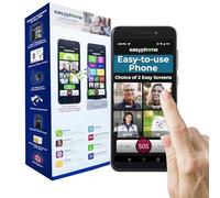 Smartphone semplice e facile da usare, cellulare sbloccato per anziani, schermo luminoso da 6,5 pollici, forte, 4G SOS GPS, supporto UK, WhatsApp, dock di ricarica e custodia - Nessun contratto, tutte