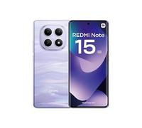 Smartphone Xiaomi Redmi Note 15 5G con schermo da 677 8 GB di RAM 256 GB di memoria interna fotocamera principale da 108 MP batteria da 5520 mAh colore lilla.