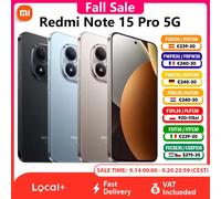 Smartphone Xiaomi Redmi Note 15 Pro 5G, display AMOLED CrystalRes da 6,83" 120 Hz, 200 MP con OIS, MediaTek Dimensity 7400-Ultra, ricarica rapida 45W, batteria da 6580 mAh, NFC, versione globale