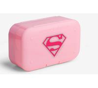 SmartShake Pill Box Organizer, set di due contenitori per capsule, rosa con motivo Supergirl