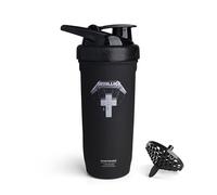 SmartShake Rockband Reforce - Bottiglia shaker per proteine in acciaio inox, 900 ml, tappo a vite a tenuta stagna, senza BPA, unisex, logo Metallica, Master of Puppets sulla bottiglia