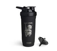Smartshake Rockband Reforce - Shaker per proteine in acciaio inossidabile, 900 ml, coperchio a vite a tenuta stagna, senza BPA, non isolato, unisex (logo Iron Maiden, Somewhere In Time)