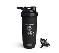 Smartshake Rockband Reforce - Shaker per proteine in acciaio inossidabile, 900 ml, coperchio a vite a tenuta stagna, senza BPA, non isolato, unisex (logo Iron Maiden, Book of Souls)