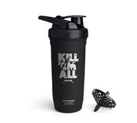 Smartshake Shaker proteico Rockband Reforce acciaio inossidabile da 900 ml | 30 oz - Vite anti-perdita - Senza BPA - Non isolato - Acciaio inossidabile unisex - Metallica, Kill ‘Em All Logo