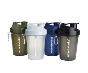 Smartshake Shaker proteico Lite, confezione da 4, 400 ml | 13,5 oz - Coperchio a vite anti-perdita - Senza BPA - Shaker da palestra unisex - Grigio nebbia, Verde militare, Nero, Blu navy
