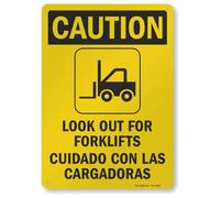 SmartSign - Cartello bilingue "Caution - Look Out For Forklifts" in alluminio