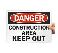 SmartSign Cartello "Danger - Construction Area, Keep Out" | 25,4 x 35,6 cm in alluminio