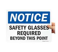 SmartSign Cartello "Notice - Safety Glasses Required Beyond This Point" | 25,4 x 35,6 cm in plastica
