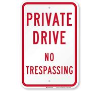 SmartSign Cartello "Private Drive, No Trespassing", 30,5 x 45,7 cm, in alluminio riflettente ad alta intensità 3M