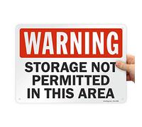 SmartSign Cartello "Warning - Storage Not Permitted In This Area" | 25,4 x 35,6 cm in plastica