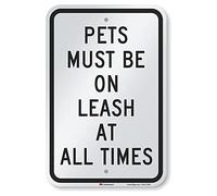 SmartSign K-5242-EG-12 x 18 "Pets Must Be On Leash At All Times" Cartello | 30,5 x 45,7 cm 3M in alluminio riflettente nero su bianco