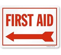 SmartSign Pannello "First Aid" con freccia sinistra in alluminio 25,4 x 35,6 cm
