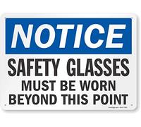 SmartSign -S-1411-PL-14 Cartello "Notice - Safety Glasses Must be Worn" | 25,4 x 35,6 cm Plastica