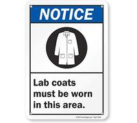 SmartSign - S-5077-PL-10 "Notice - Lab Coats Must Be Worn In This Area" Sign | 7" x 10" Plastic