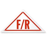 Smartsign Safety Sign, Legend "F/R triangolare, rosso e bianco, 6" tall x 12" across triangle, Red on White, 1