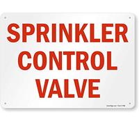 Smartsign Safety Sign, Legend "irrigatore valvola di controllo, rosso e bianco, 10" x 14", Red on White, 1