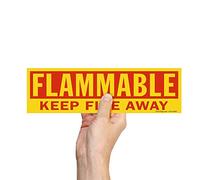 Smartsign Safety Sign, Legend "Keep Fire away infiammabili, rosso e giallo, 3.5" x 12", Red on Yellow, 1