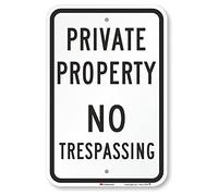 Smartsign Security Sign, Legend"private PROPERTY - no Trespassing", nero su bianco, 18" x 12", Black on White, 1