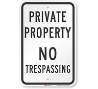 Smartsign Security Sign, Legend "private PROPERTY - no Trespassing", nero su bianco, 18" x 12", Black on White, 1