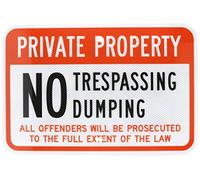 Smartsign Security Sign, Legend "private PROPERTY no Trespassing no Dumping", nero/rosso e bianco, 12" x 18", Black/Red on White, 1
