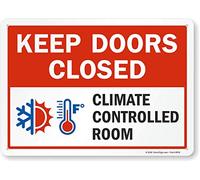 SmartSign Targa in plastica con scritta "Keep Doors Closed, Climate Controlled Room", 25,4 x 35,6 cm