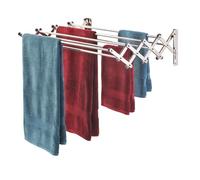 Smartsome Stendibiancheria da parete in acciaio inox: rack retrattile pieghevole per vestiti, facile da installare, design lineare da 50 m, capacità 27,2 kg, dimensioni estese: 86,4 x 61 x 21,6 cm
