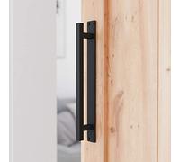 SMARTSTANDARD Maniglia per porta da fienile in stile antico rustico fatto a mano, 30,5 cm, colore nero, con base lunga, per cancelli e armadi