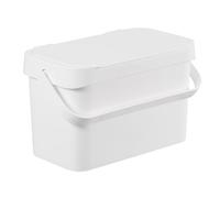 SmartStore Cestino per rifiuti alimentari da 5 l, bianco, per riciclaggio e compostaggio da cucina, con manici, in plastica riciclata, 29 x 17 x 17 cm