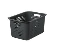 SmartStore Cestino portaoggetti in plastica riciclata da 13 l, con manici, colore tortora, impilabile e impilabile, senza BPA, cestino medio, 37 x 28 x 20 cm