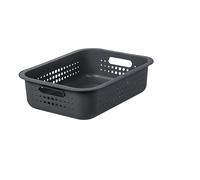 SmartStore Cestino portaoggetti in plastica riciclata da 6 l, con manici, colore tortora, sostenibile, impilabile e impilabile, senza BPA, cestino piccolo, 37 x 28 x 10 cm