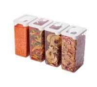 SmartStore Contenitori ermetici trasparenti per alimenti secchi con coperchio, 1,6 l, set di 4-20% in plastica biologica con coperchio, senza BPA, lavabili in lavastoviglie, contenitori impilabili da