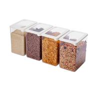 SmartStore Contenitori ermetici trasparenti per alimenti secchi con coperchio, 3,5 l, set di 4-20% in plastica biologica con coperchio, senza BPA, lavabili in lavastoviglie, contenitori impilabili da