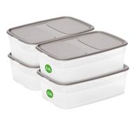 SmartStore Set di 4 contenitori per alimenti a tenuta stagna, 2,2 l, lavabili in lavastoviglie, adatti al frigorifero, al microonde, per la preparazione dei pasti, approvati per alimenti, senza BPA