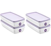 SmartStore Set di 4 contenitori per alimenti da 1,2 l, adatti per frigorifero e congelatore, senza BPA, riutilizzabili, adatti al microonde, lavabili in lavastoviglie, impilabili e impilabili