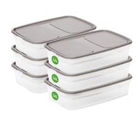 SmartStore Set di 6 contenitori per alimenti a tenuta stagna, 1,6 l, adatti a lavastoviglie, frigorifero, microonde, per la preparazione dei pasti, approvati per alimenti, senza BPA, ermetici