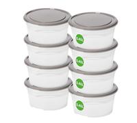 SmartStore Set di 8 contenitori per alimenti a tenuta stagna, 0,45 l, adatti a lavastoviglie, frigorifero, forno a microonde, per la preparazione dei pasti, approvati per alimenti, senza BPA, ermetici
