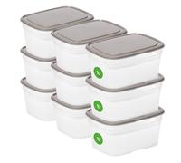 SmartStore Set di 9 contenitori per alimenti a tenuta stagna, da 1 l, adatti a lavastoviglie, frigorifero, microonde, per la preparazione dei pasti, approvati per alimenti, senza BPA, ermetici