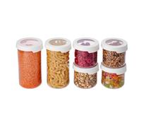 SmartStore Set di contenitori rotondi per alimenti secchi trasparenti con coperchio, 6, senza BPA, lavabili in lavastoviglie, 4 x 0,75 l, 2 x 1,45 l