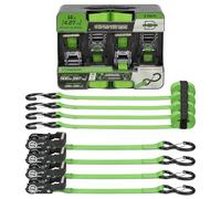 SmartStraps Cinghia Imbottita a cricchetto da 35,6 cm, Confezione da 4, Cinghie di Fissaggio Standard, Resistenza alla Rottura di 0,7 kg, carico di Lavoro Sicuro da 226,8 kg, per trasportare Moto da