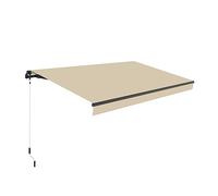 SmartSun Dark - Tenda da sole per esterni, manuale, 3 x 2 m, per terrazza, balcone o giardino, struttura retrattile, antracite, resistente in alluminio, tela di poliestere, arrotolabile, manovella inclusa - colore sabbia