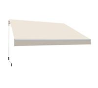 SmartSun - Tenda da sole per esterni ecru, manuale, 4 x 2,5 m, per terrazza, balcone o giardino, struttura retrattile, antracite, alluminio robusto, tessuto in poliestere, avvolgibile, manovella