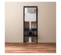 SmartSylva Serbatoio WC a parete con piastra attuatore a doppio flusso in colore argento cromato (compatibile con il nostro WC intelligente da parete #SS01-M1G per funzionare come un WC intelligente