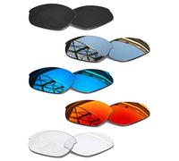 SmartVLT Set di 5 lenti di ricambio per occhiali da sole Oakley Half Jacket 2.0 S01, Stealth Black&fire Red&ice Blue&silver Titanium&HD Trasparente, One Size