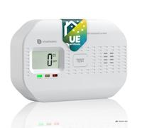 Smartwares Rilevatore di CO - Sensore 10 anni - Batteria 5 anni - FGA-03011 | Display digitale, indicatori luminosi, sirena da 85 dB, 2 batterie AA incluse, alta sensibilità