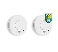Smartwares Set di 2 rivelatori di fumo, Sensore ottico, Durata: 10 anni, Pulsante di prova, 85 DB, 10.048.28