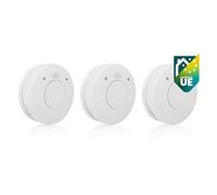 Smartwares Set di 3 rilevatori di fumo - 85 DB - Sensore ottico - Batteria da 10 anni - Etichetta Q - FSM-12503