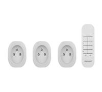 Smartwares Set Interruttore Presa Interno Mini 3 Porte 3 Prese 3 Interruttori